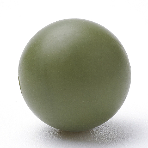 Food Grade Eco-Friendly Silicone Focal Beads, Round