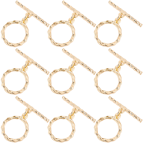 12шт латунные застежки, кольцо, долговечный, реальный 18 k позолоченный, без никеля , кольцо