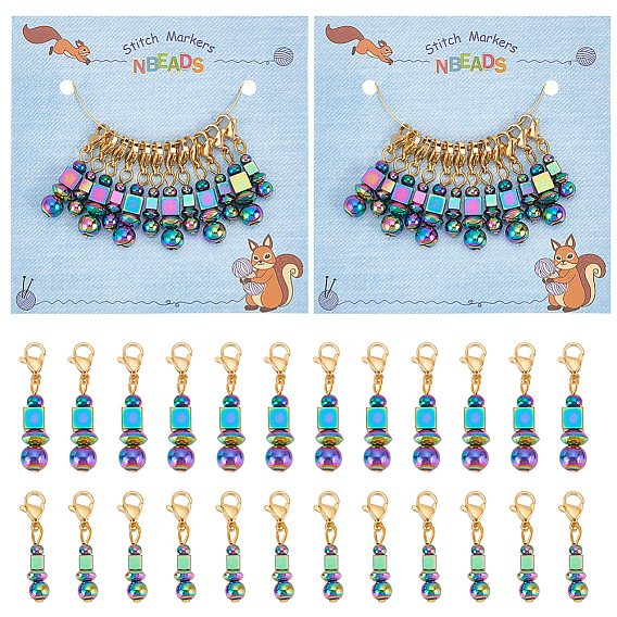 Круглые, кубические и счетные маркеры для подвесных петель, 304 вязаные крючком подвески-лобстеры из нержавеющей стали, маркер с замком и кольцом с подвеской в виде винного бокала