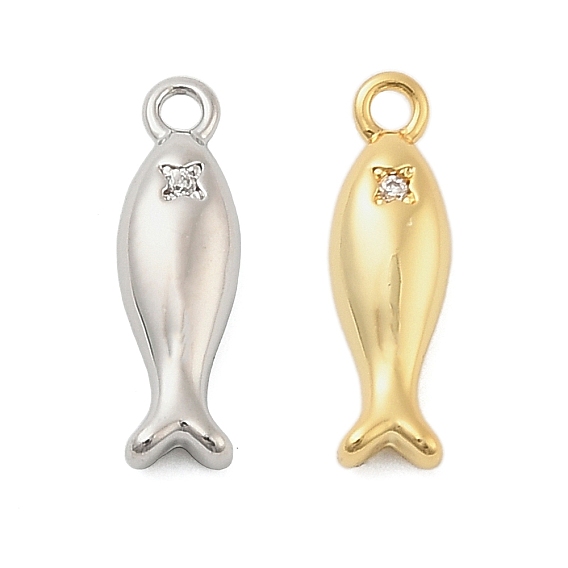 Латунные микро проложить кубического циркония подвески, рыбы прелести