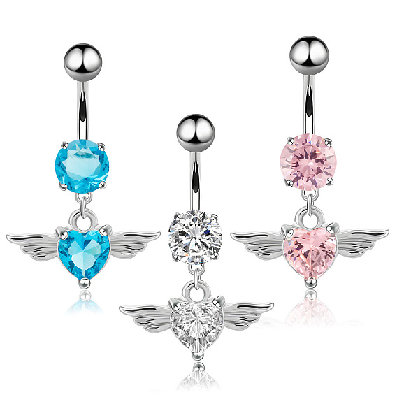 Пирсинг ювелирные изделия из нержавеющей стали микропаве кубический цирконий разрезное пупочное кольцо кольца для живота