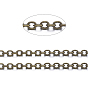Brass Cable Chains, Soldered, with Spool, Oval, Cadmium Free & Lead Free, Long-Lasting Plated