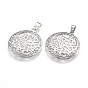 Alloy Pendant Cabochon Open Back Settings, Flat Round