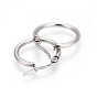 Ion Plating(IP) 304 Stainless Steel Hoop Earrings, Hypoallergenic Earrings, Ring Shape