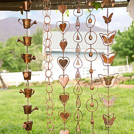Metal Leaf Rain Chain Hanging Decorations, for Garden Decorations