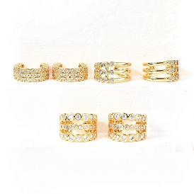 Латунные серьги-манжеты из прозрачного кубического циркония, c-образный