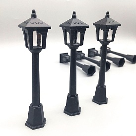Miniature Plastic Street Lamp, for Dollhouse Accessories, Pretending Prop Decorations