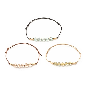 3Pcs 3 Color Acrylic Letter Beaded Bracelets Set, Stackable Adjustable Bracelets for Women