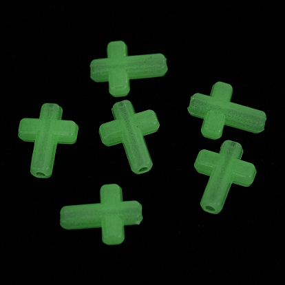 Luminous Transparent Acrylic Beads, Glow in the Dark, Cross