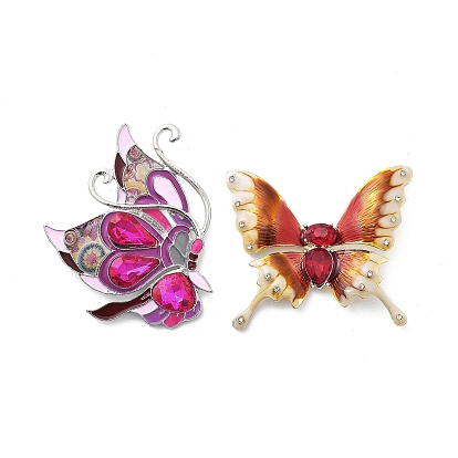 Сплав эмали броши, со стразами, бабочка