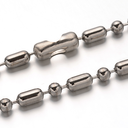 304 Stainless Steel Ball Chain Necklaces, with Connectors, 29.5 inch (75cm), 4.5mm