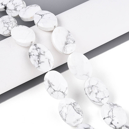 Природные Говлит бисер нитей, Плоско-овальные, граненые