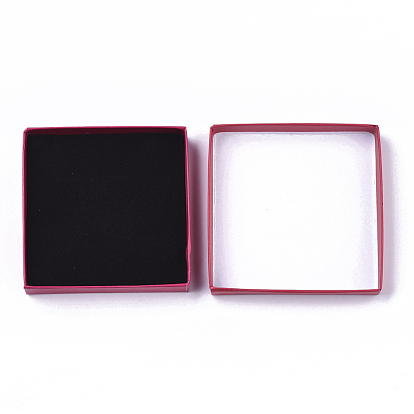 Cardboard Jewelry Boxes, for Pendant, with Sponge Inside, Square