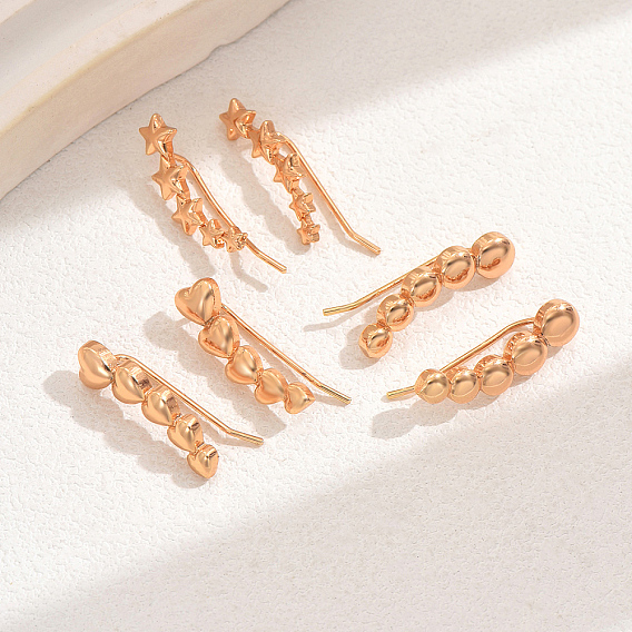 Латунные ушные клипсы, реальный 18 k позолоченный