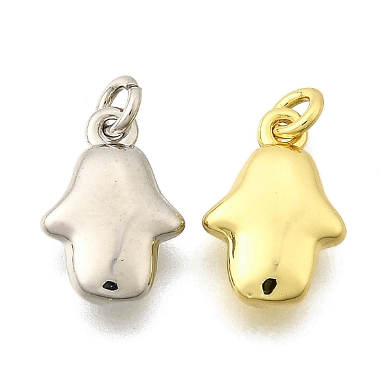 Латунные подвески, hamsa hand charms, стойки покрытие, прочное покрытие, без кадмия и без свинца, с целью перехода в кольце