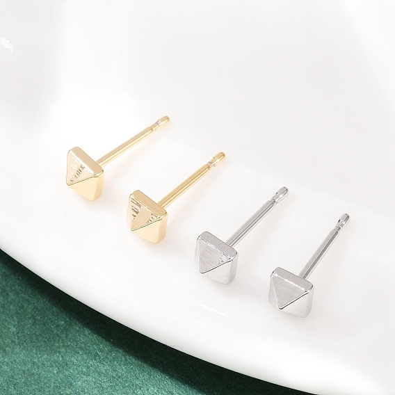 Латунные серьги-гвоздики для женщин, конус