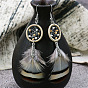 Bohemian Feather Earrings for Women, Dreamcatcher Pendant, Simple and Stylish Jewelry