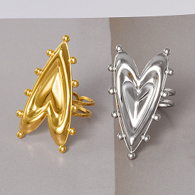 304 кольцо сердечной манжеты из нержавеющей стали, регулируемое модное простое открывающееся кольцо