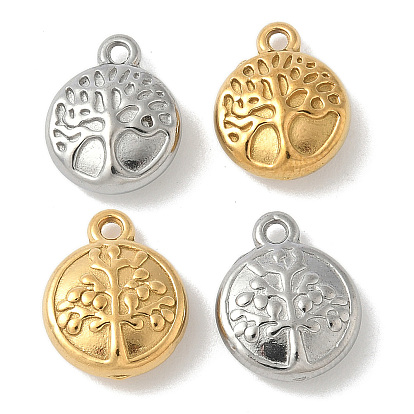 304 прелести нержавеющей стали, ионное покрытие (ip), плоская круглая с подвеской дерево жизни