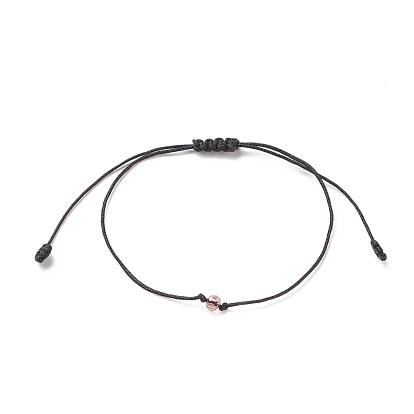 Transparent Glass Braided Bead Bracelet, Adjustable Bracelet for Women