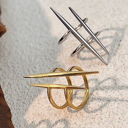 304 из нержавеющей стали Манжета кольца для женщин, двойного кольца, ионное покрытие (ip)