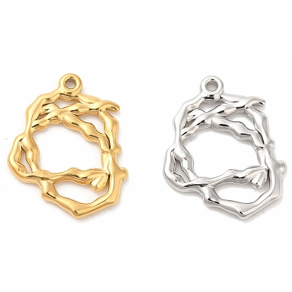 Ion Plating(IP) 304 Stainless Steel Pendants, Irregular Charm