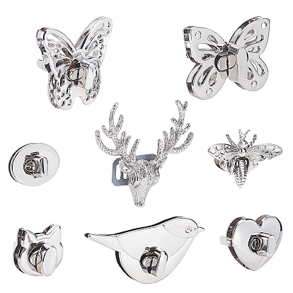 8 наборы 8 стили аксессуары из цинкового сплава сумка поворотный замок, сумочки, разнообразные