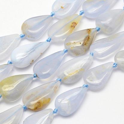 Натуральный голубой кружевной агат бисер нитей, капля