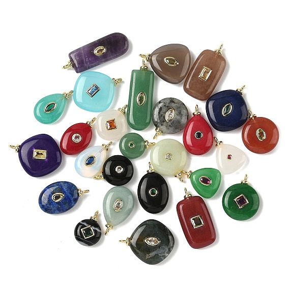 Драгоценный камень подвески, с латунными микро проложить кубических выводы циркония, долговечный, стойки покрытие, реальный 18 k позолоченный, без кадмия и без свинца