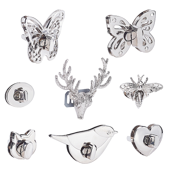 8 наборы 8 стили аксессуары из цинкового сплава сумка поворотный замок, сумочки, разнообразные