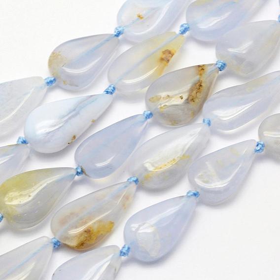 Натуральный голубой кружевной агат бисер нитей, капля