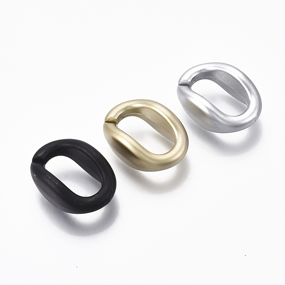 Окрашенные распылением пластиковые соединительные кольца ccb, разъемы для быстрой связи, для изготовления ювелирных кабельных цепей, овальные