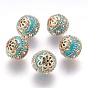 Handmade Indonesia Beads, with Metal Findings, Round, Unplated