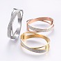 304 Stainless Steel Bangles, with Polymer Clay Rhinestone