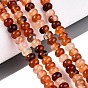 Brins de perles de cornaline naturelles, teint, rondelle