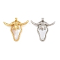 304 Stainless Steel & Natural Freshwater Shell Pendants, Longhorn Bull Charm
