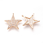 Alloy Micro Cubic Zirconia Pendants, Star
