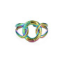 304 Stainless Steel Interlocking Ring Cuff Ring, Hollow Open Ring for Women