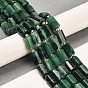 Natural Emerald Quartz Beads Strands, with Seed Beads, Faceted, Column