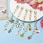 Cat/Panda/Butterfly Alloy Enamel Pendant 304 Stainless Steel Knitting Row Counter Chains