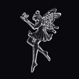 Прозрачные пластиковые большие подвески, ангел и фея