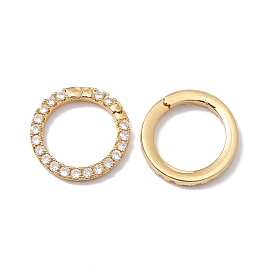Латунное покрытие стойки микро паве прозрачный кубический цирконий пружинное кольцо калитки, без кадмия, без никеля и без свинца, круглые