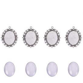 Овальная прозрачная крышка из кабошона, тибетский стиль подвески кабошон настройки для diy