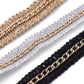 Nylonbesatzband, mit Aluminium-Bordsteinketten, für tuch diy machen dekorieren