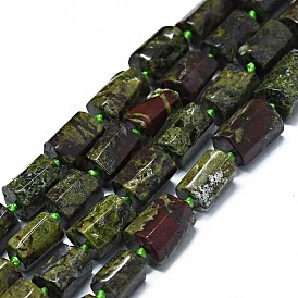 Natural Dragon Blood Beads Strands, Faceted, Column