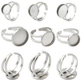 6 шт. 3 стили 304 настройки манжетных колец из нержавеющей стали, круглом подносе