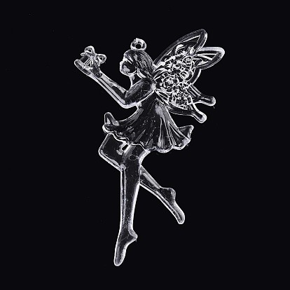 Прозрачные пластиковые большие подвески, ангел и фея