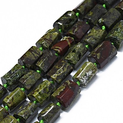 Natural Dragon Blood Beads Strands, Faceted, Column