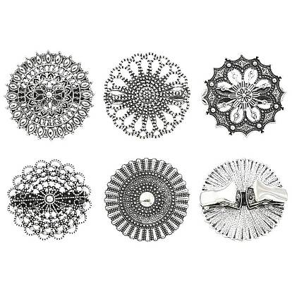 5шт. 5 заколки для шарфов из цинкового сплава в виде цветов, кардиганы, и воротники рубашек