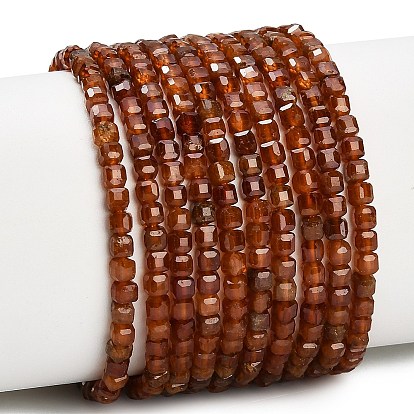 Натуральный оранжевый гранатовый бисер пряди, граненые настольные бусины в форме куба